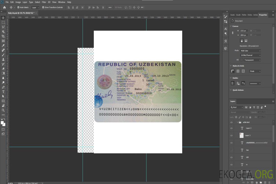 Visa OUZBÉKISTAN template